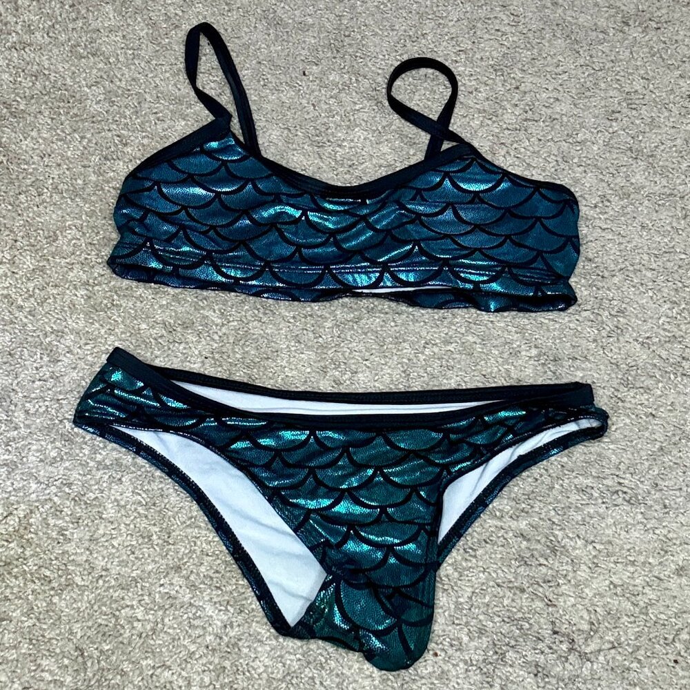 Teal Mermaid-Scale Bikini